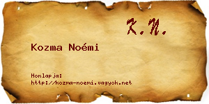 Kozma Noémi névjegykártya